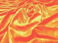 Crushed Velvet Velour Fabric Material - FLO TANGERINE